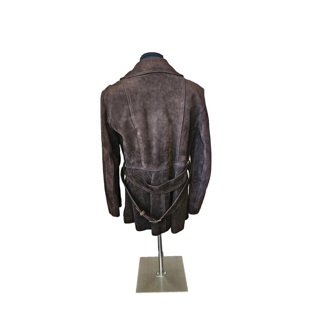 Montgomery Ward suede Heavy leather Sherpa Lined‎ Coat Vintage - Picture 3 of 14